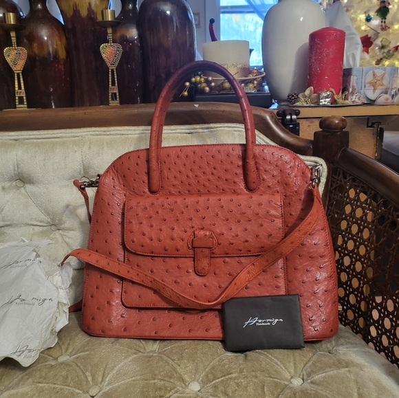 Hormiga Handbags - Authentic Hormiga Handmade ostrich leather satchel